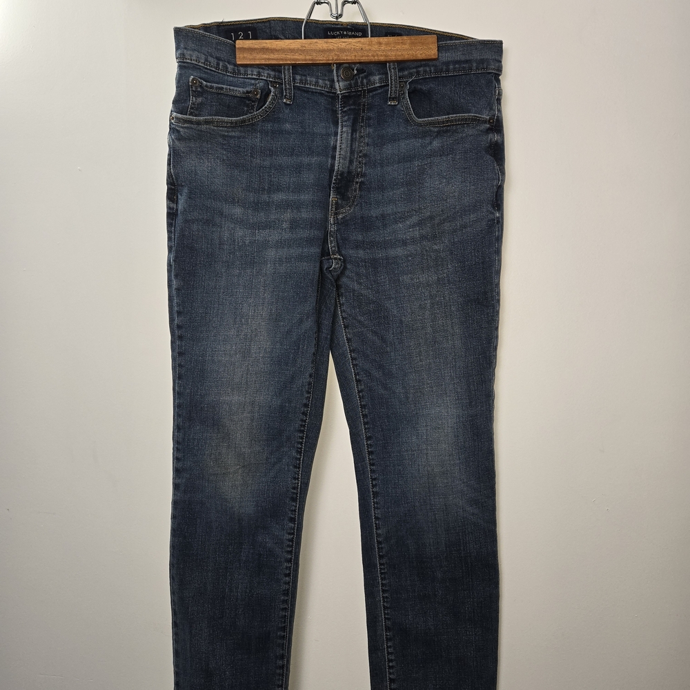 3 For $60.  Lucky Brand Men's Dark Blue Slim Straight Leg Size 32 X 30